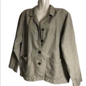 Style & Co. shacket M Linen‎ cotton blend green Gorpcore Girl Next Door Sporty